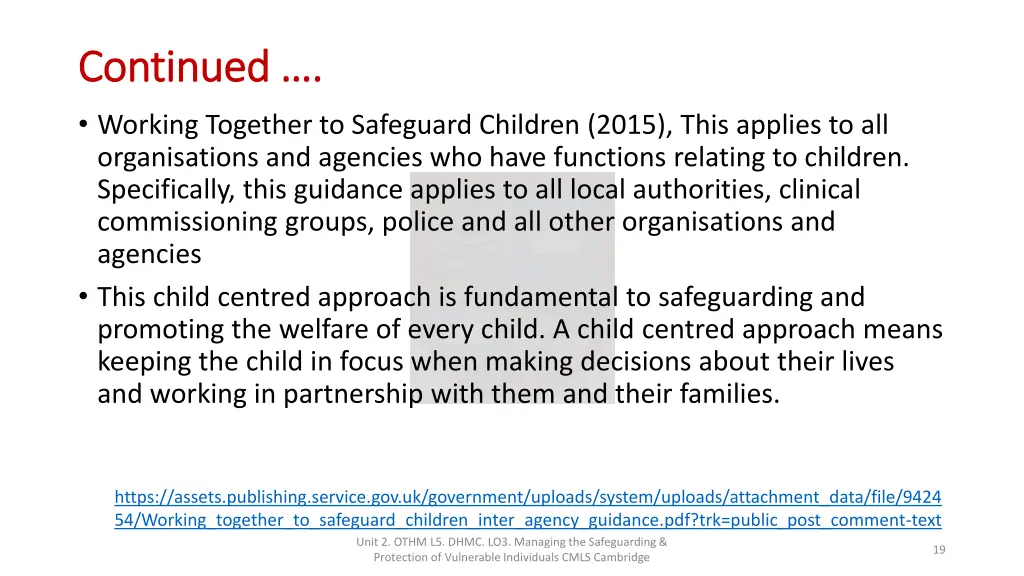 continued continued working together to safeguard