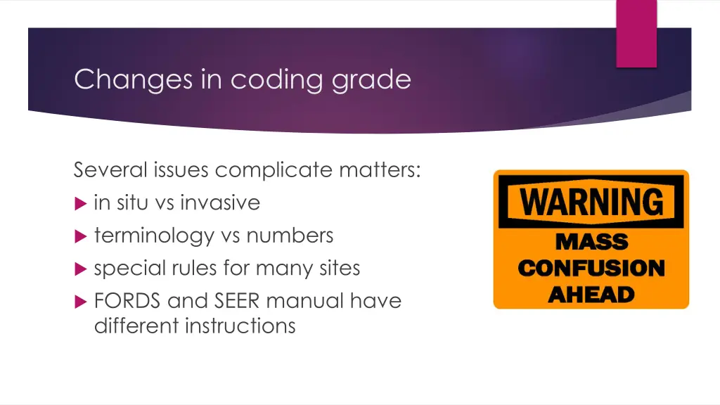 changes in coding grade 1