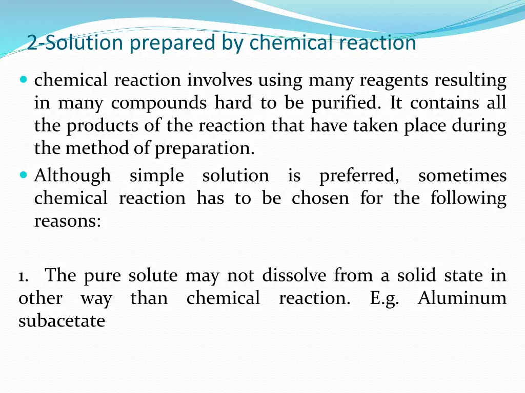2 solution prepared by chemical reaction