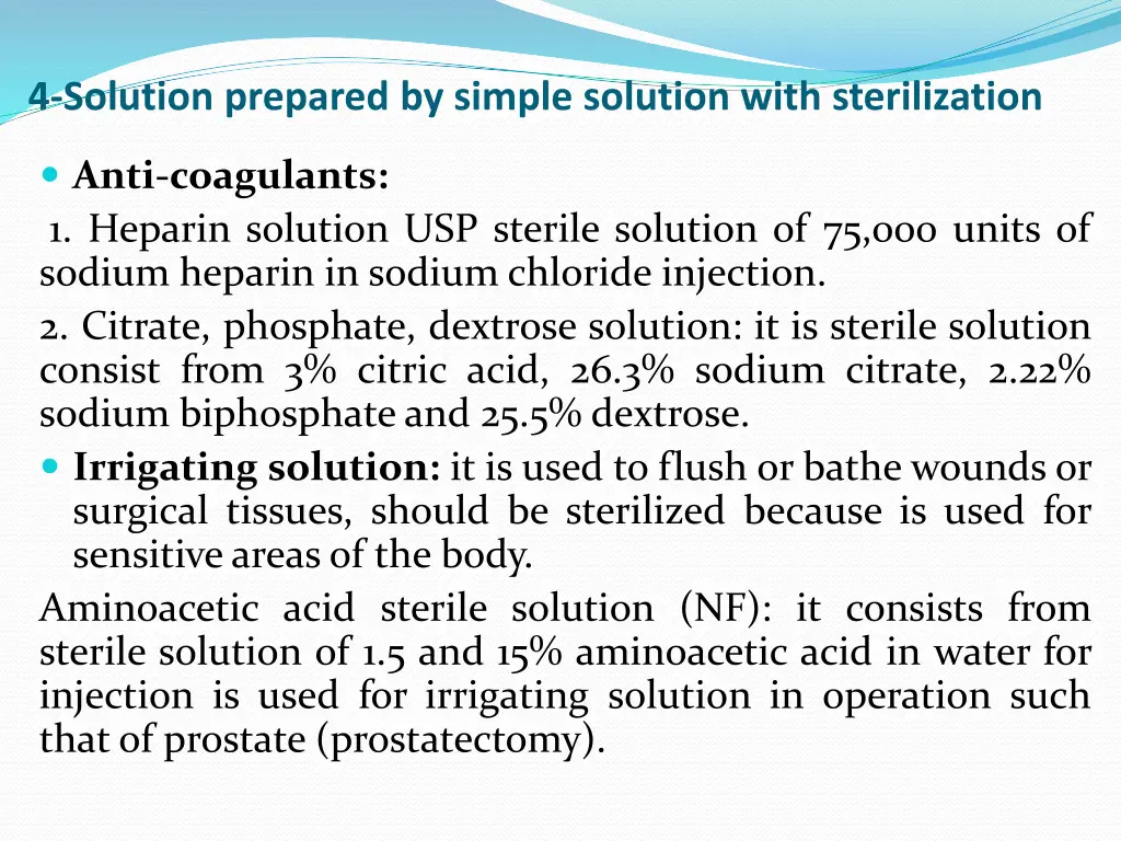 4 solution prepared by simple solution with