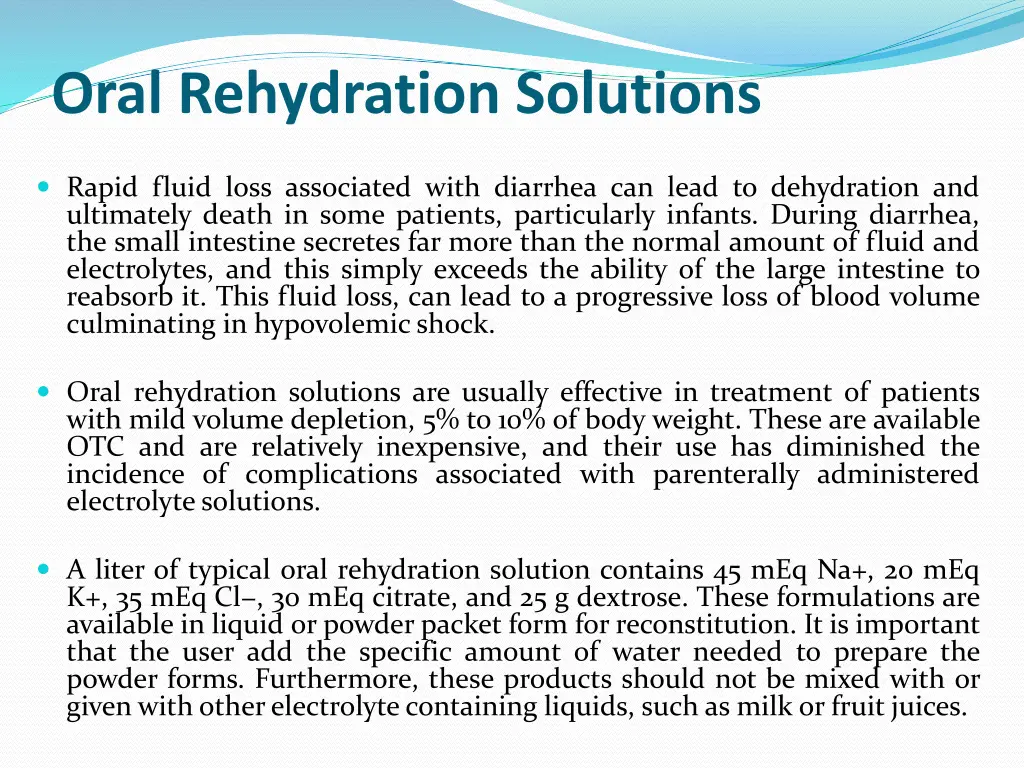 oral rehydration solutions