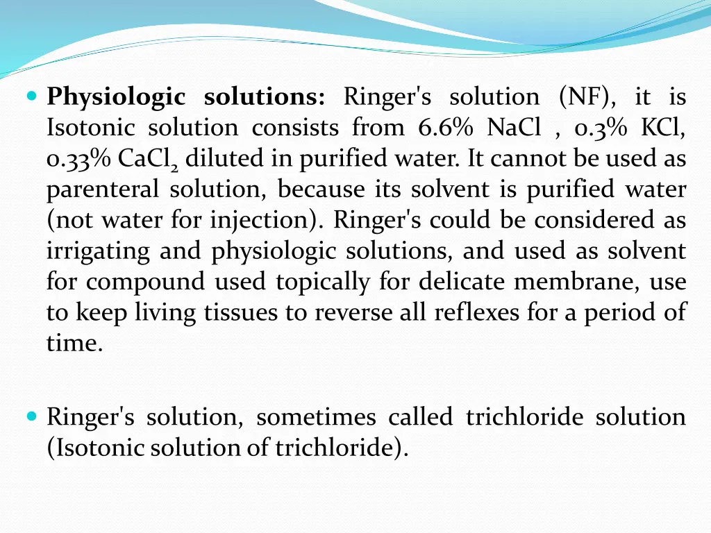 physiologic solutions ringer s solution
