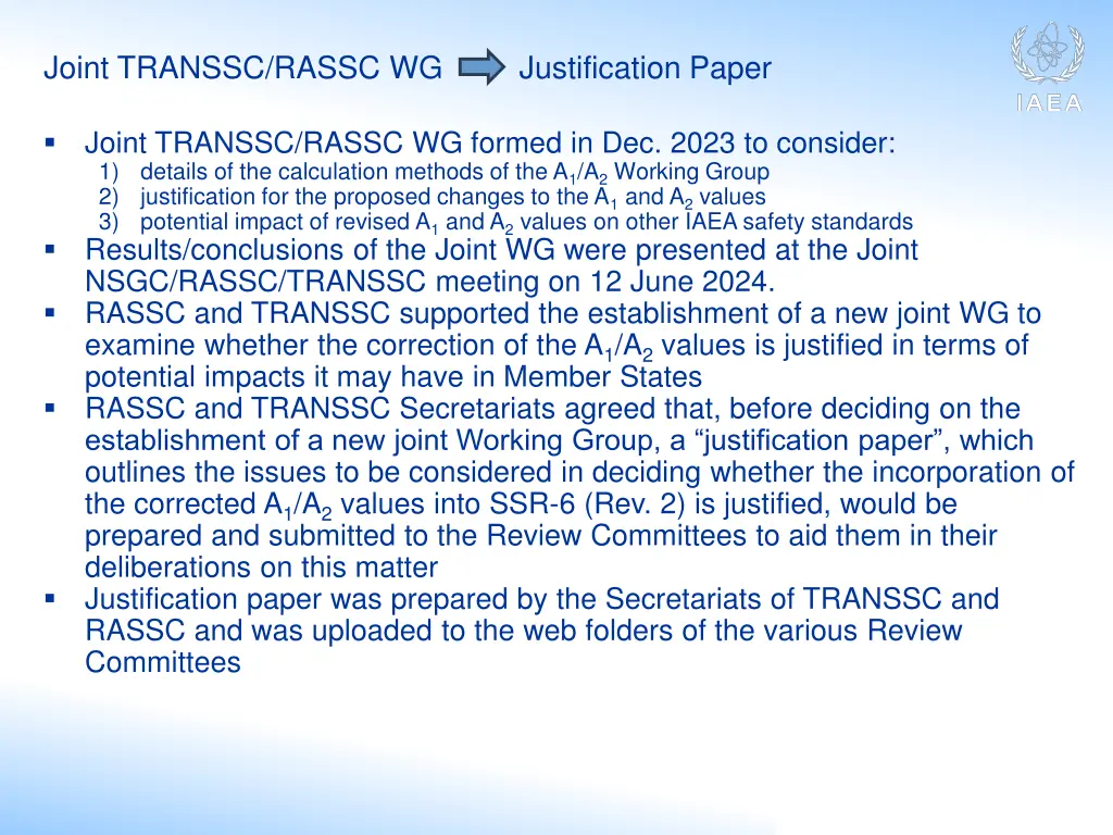 joint transsc rassc wg justification paper