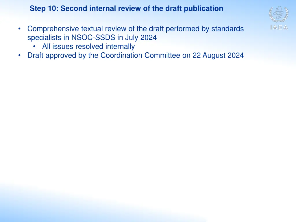 step 10 second internal review of the draft