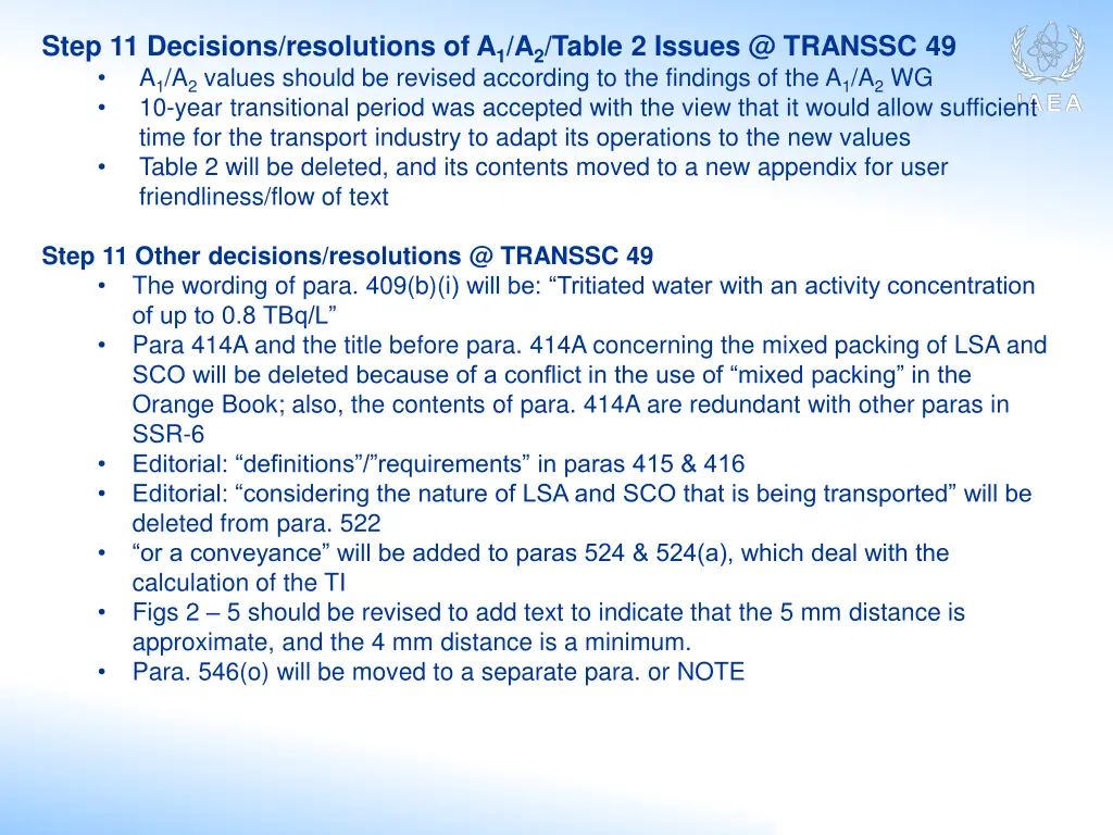 step 11 decisions resolutions of a 1 a 2 table