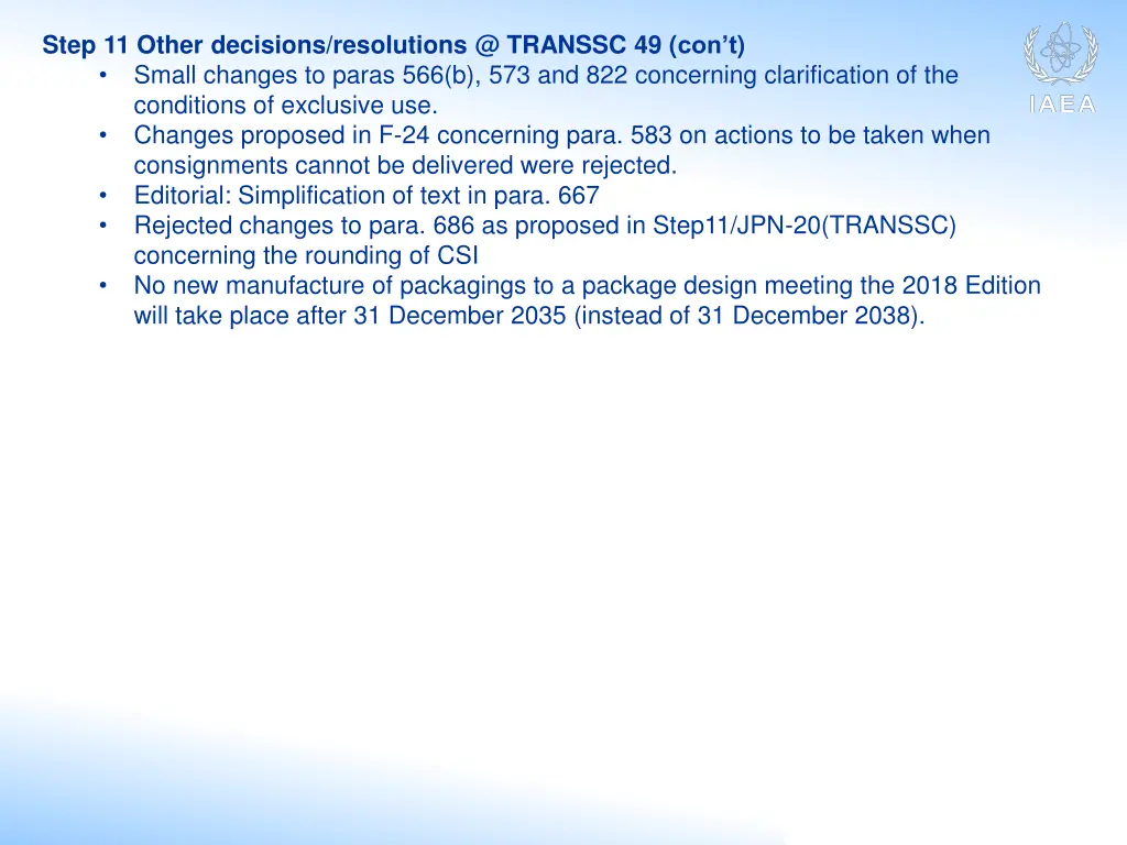step 11 other decisions resolutions @ transsc