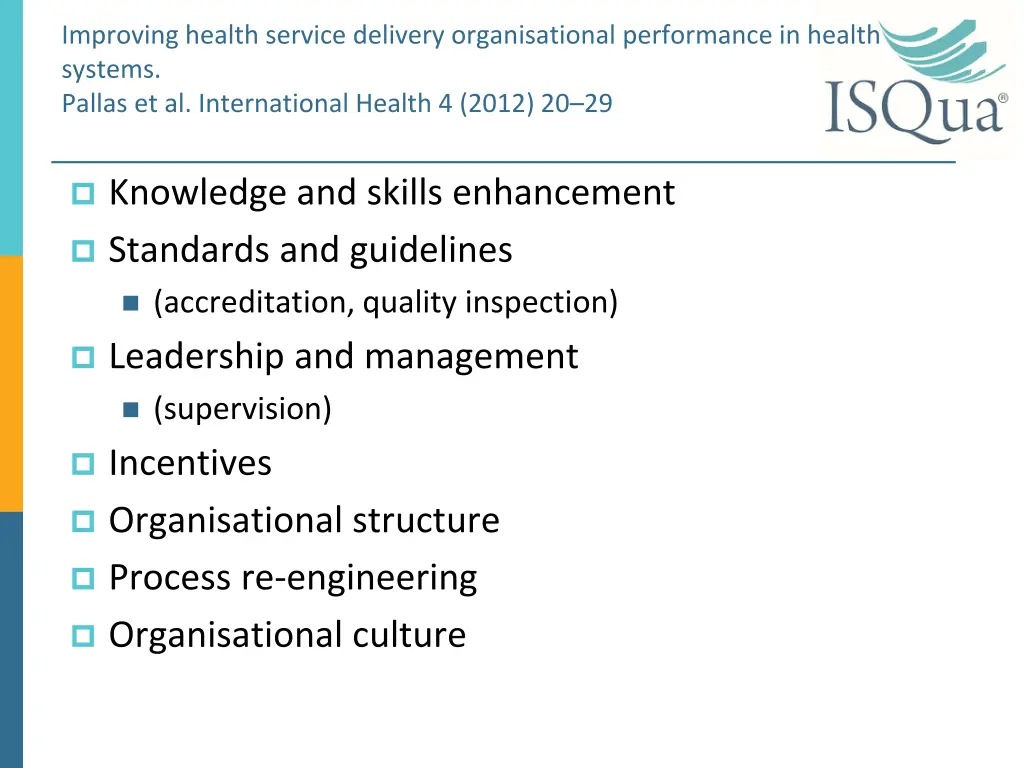 improving health service delivery organisational