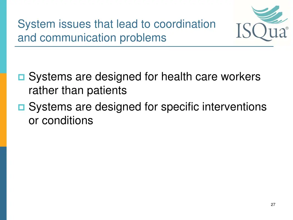 system issues that lead to coordination