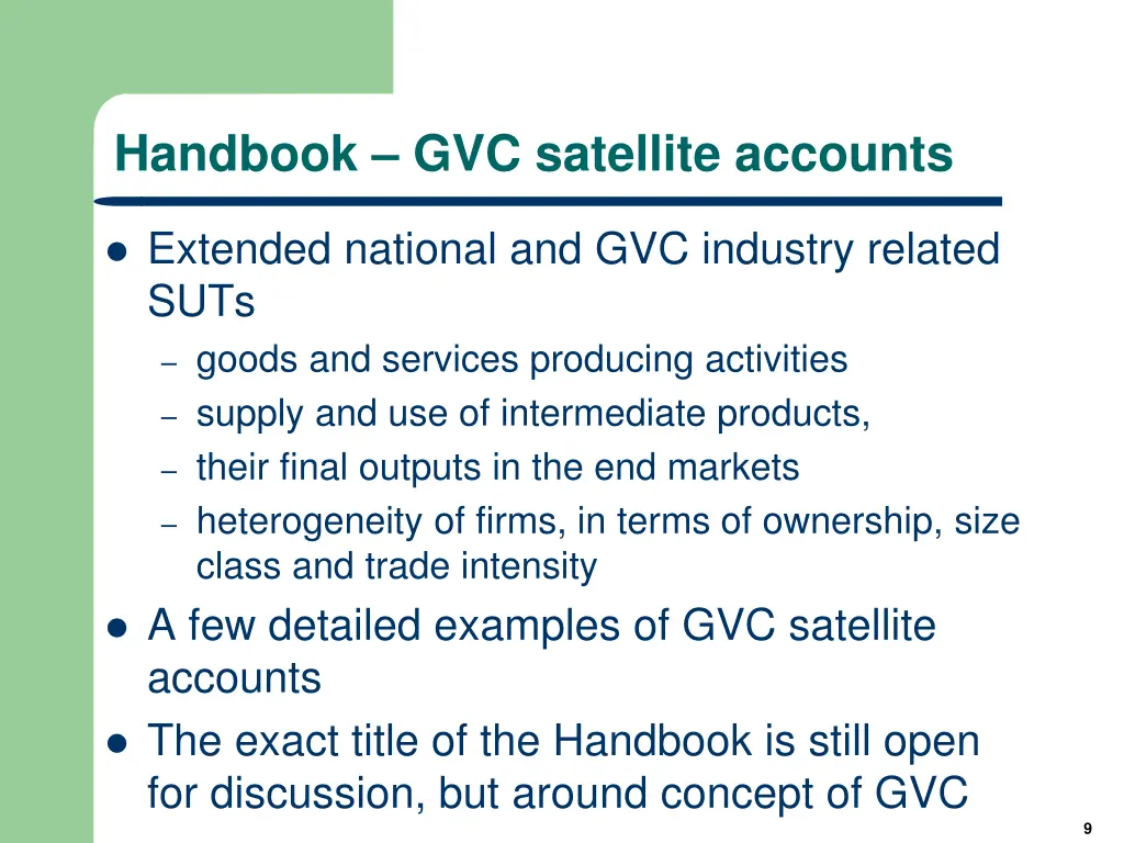 handbook gvc satellite accounts