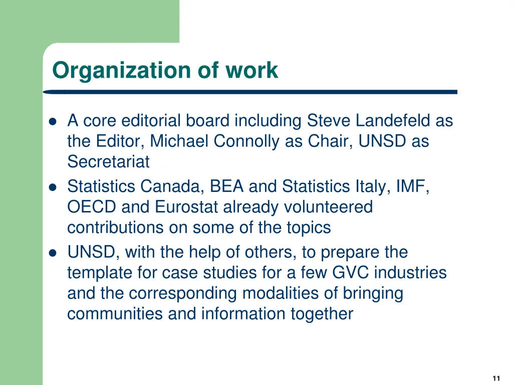 organization of work