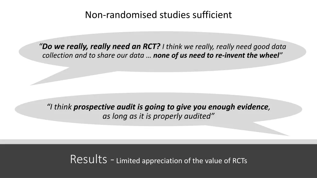 non randomised studies sufficient