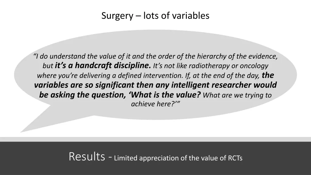 surgery lots of variables
