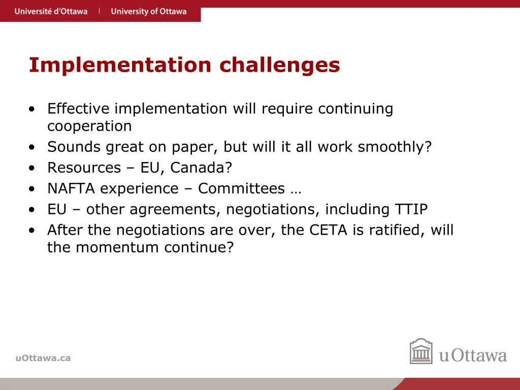 implementation challenges