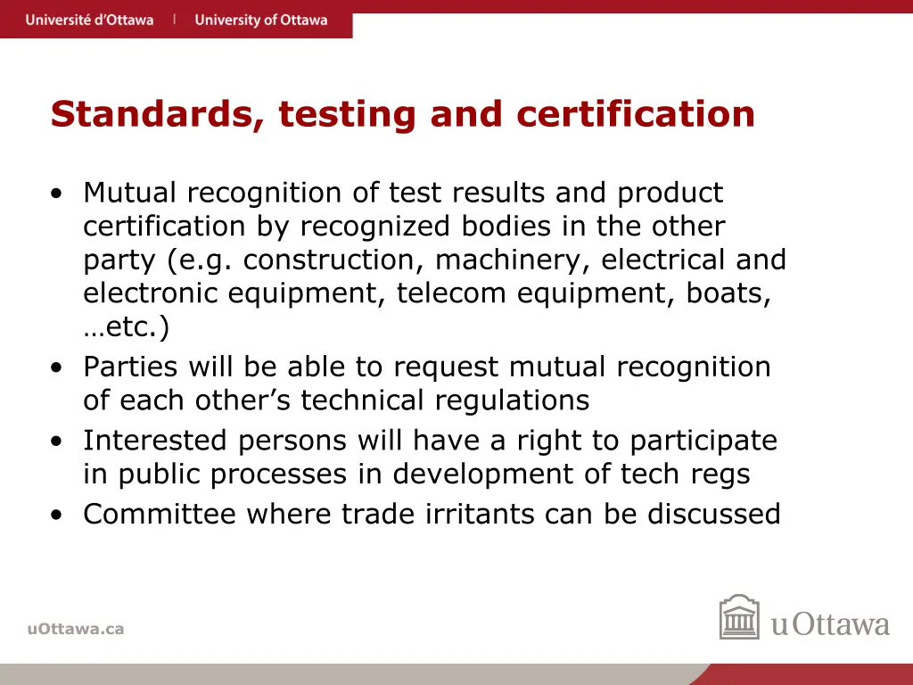 standards testing and certification