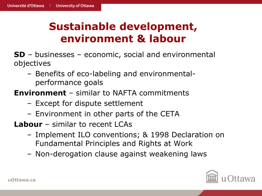 sustainable development environment labour