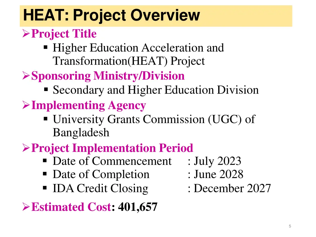 heat project overview project title higher