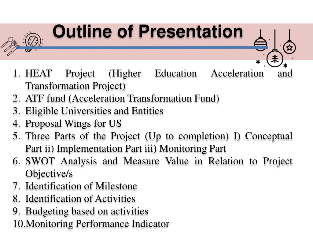 outline of presentation