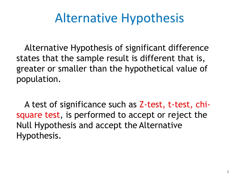 alternative hypothesis