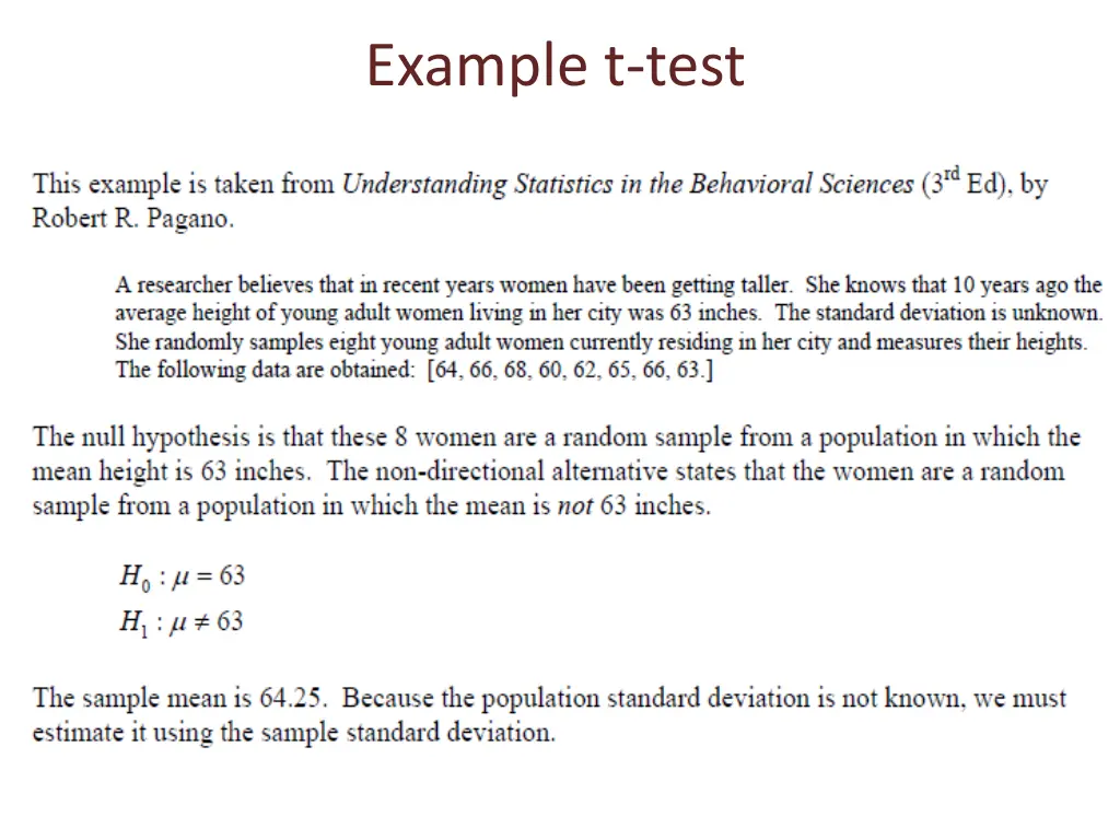 example t test