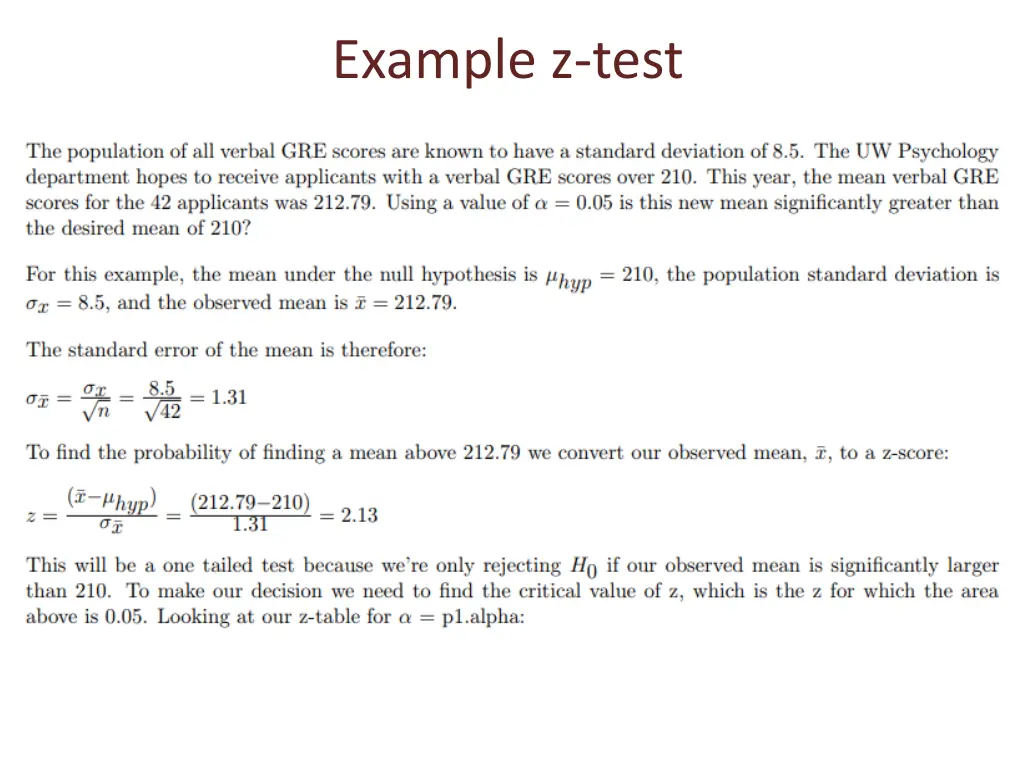 example z test