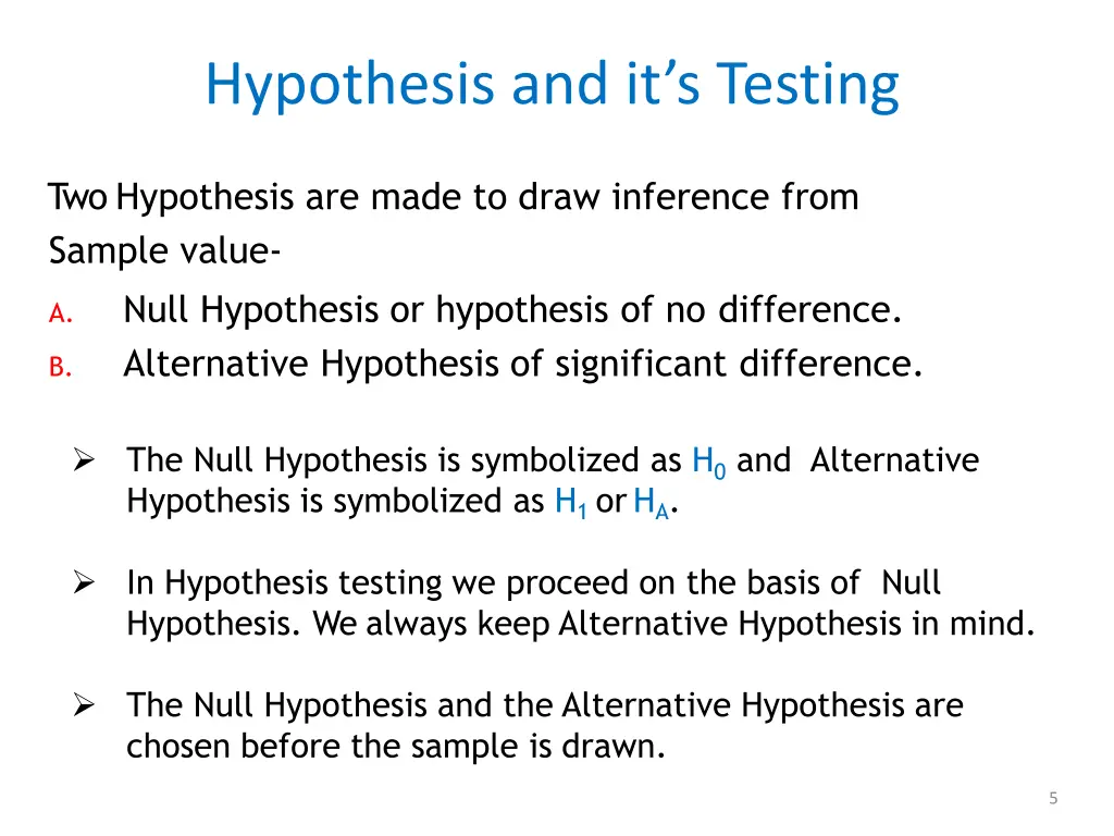 hypothesis and it s testing