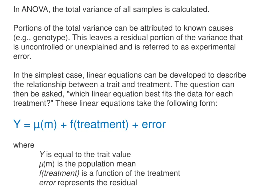 in anova the total variance of all samples