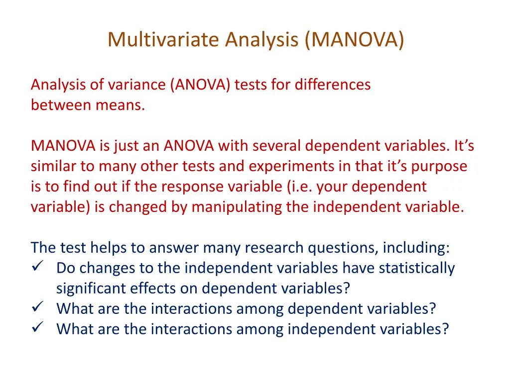 multivariate analysis manova