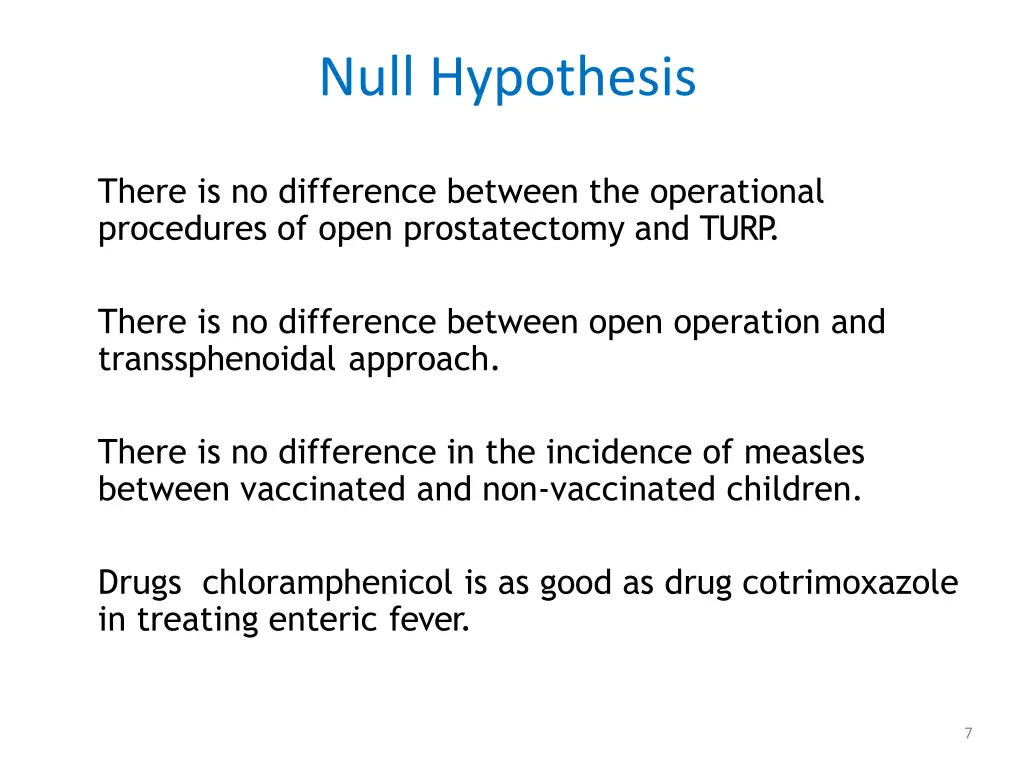 null hypothesis