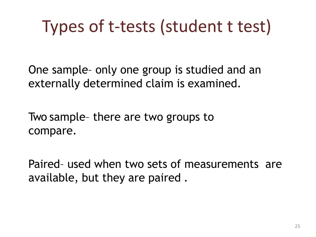 types of t tests student t test