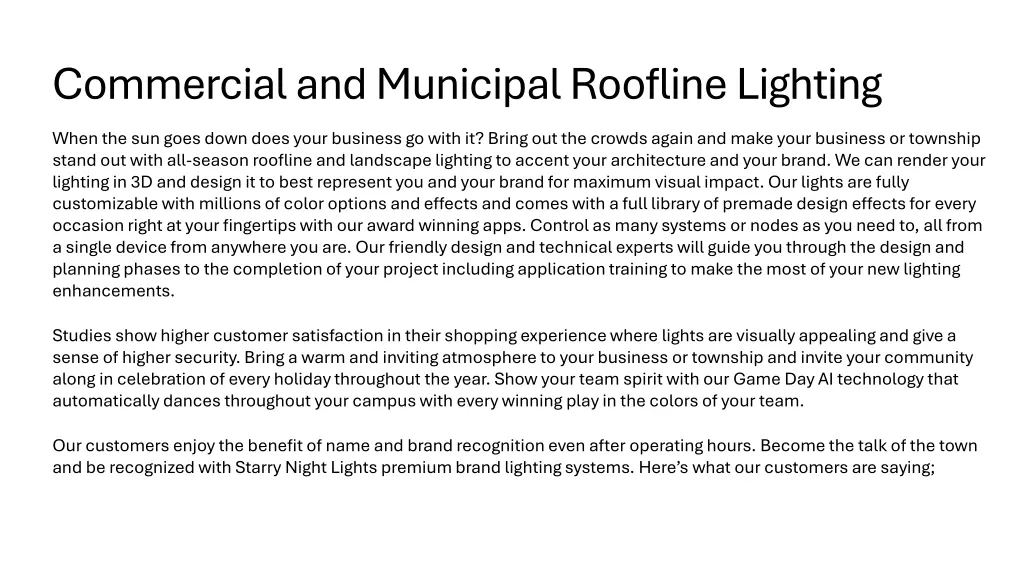 commercial and municipal roofline lighting