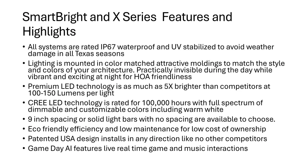smartbrightand x series features and highlights