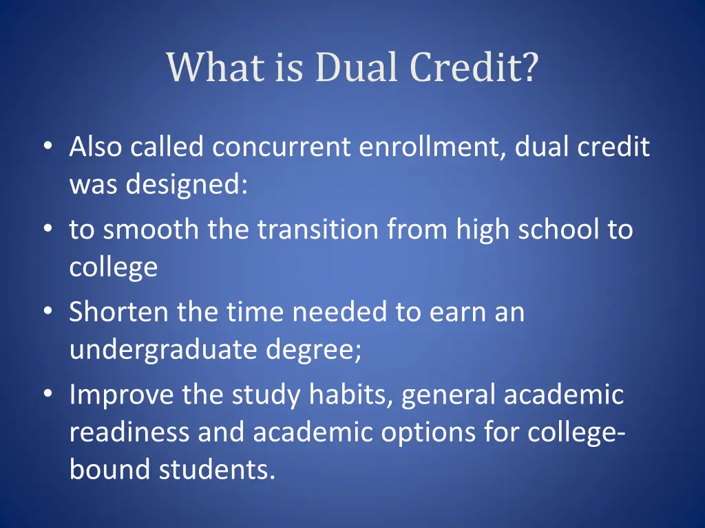 what is dual credit