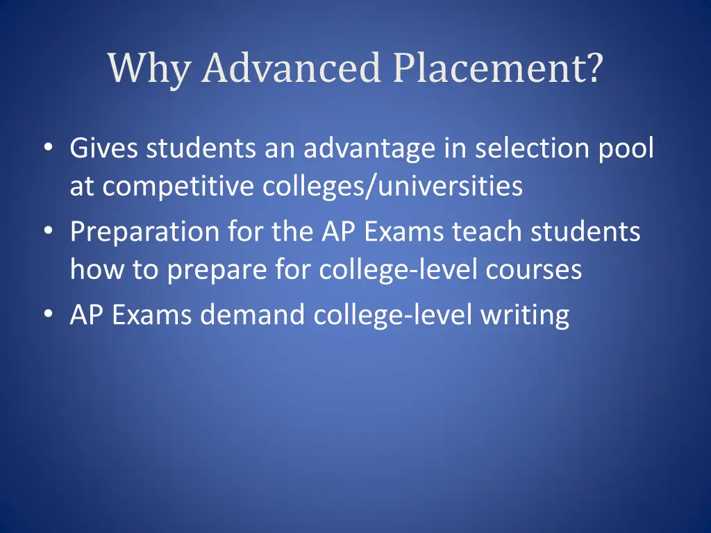 why advanced placement