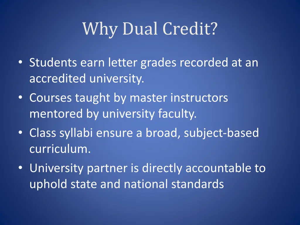 why dual credit