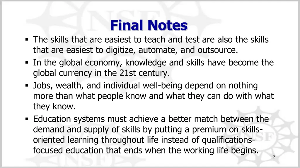 final notes