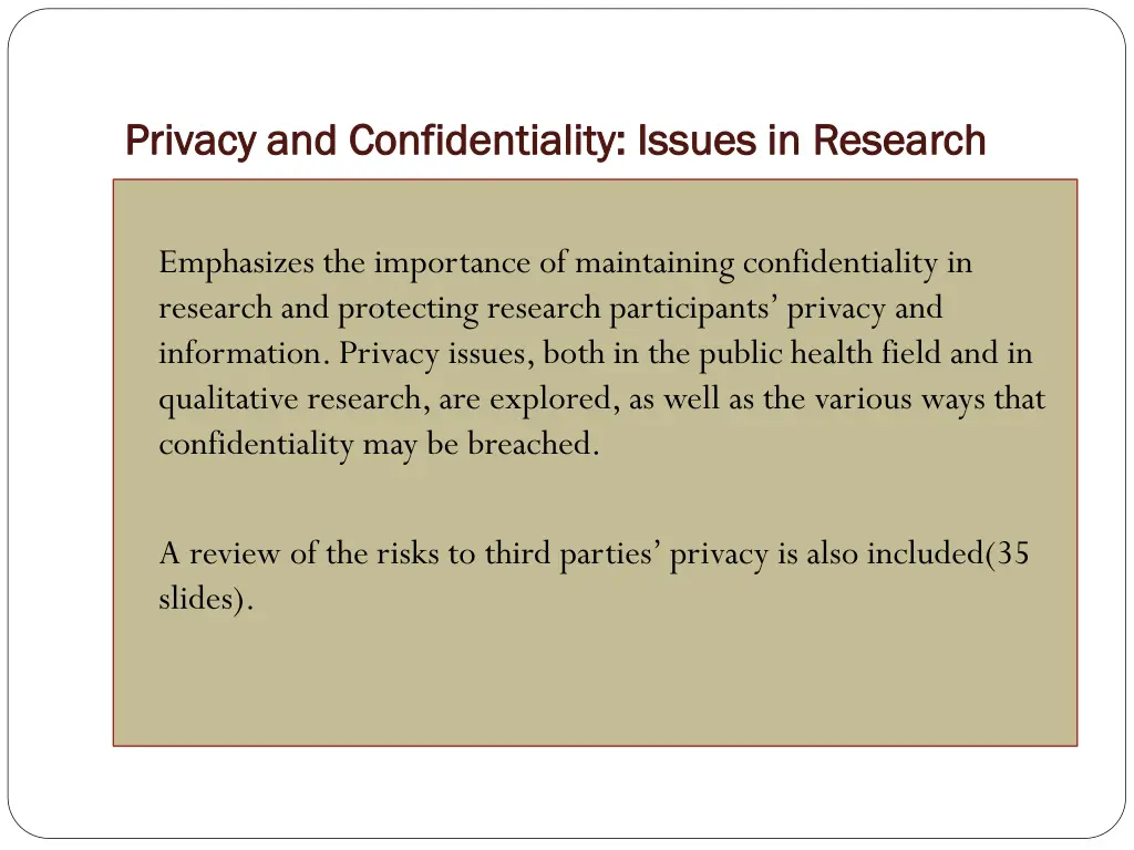 privacy and confidentiality issues in research