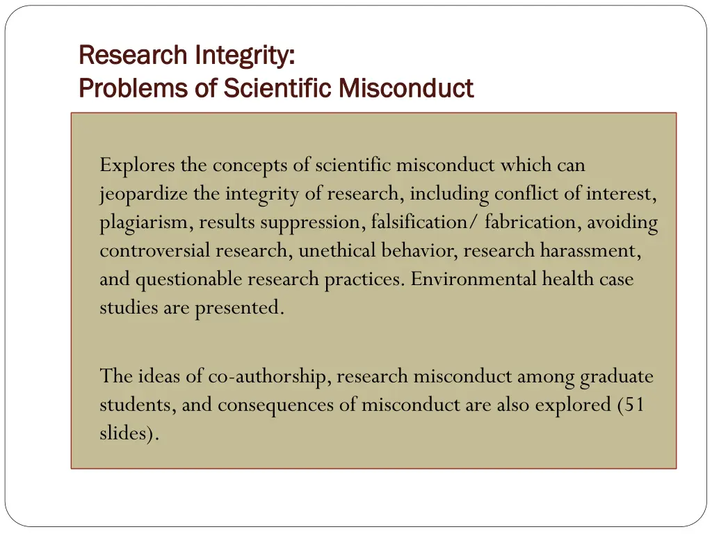 research integrity research integrity problems