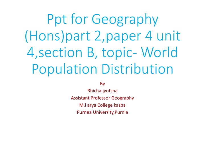 ppt for geography hons part 2 paper 4 unit