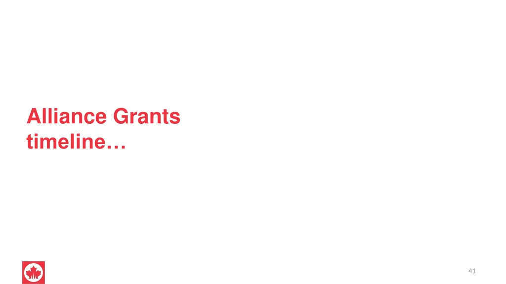 alliance grants timeline