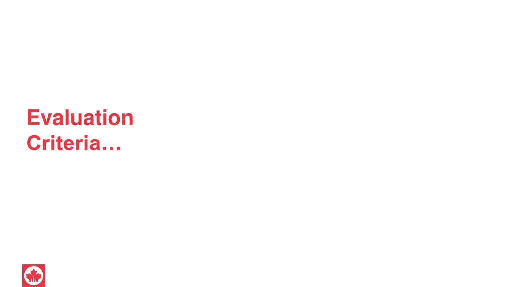evaluation criteria