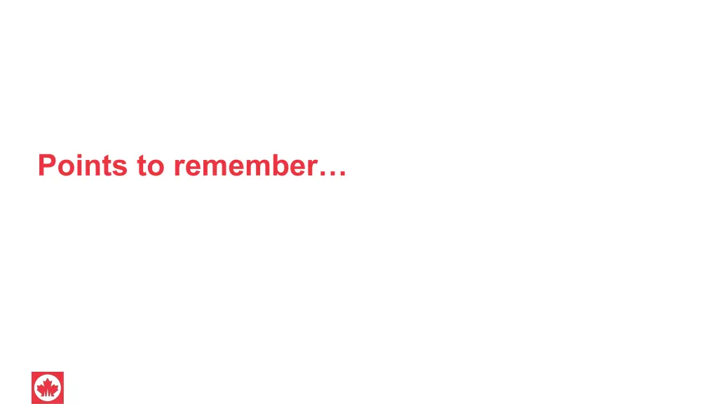 points to remember