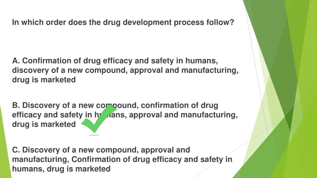 in which order does the drug development process