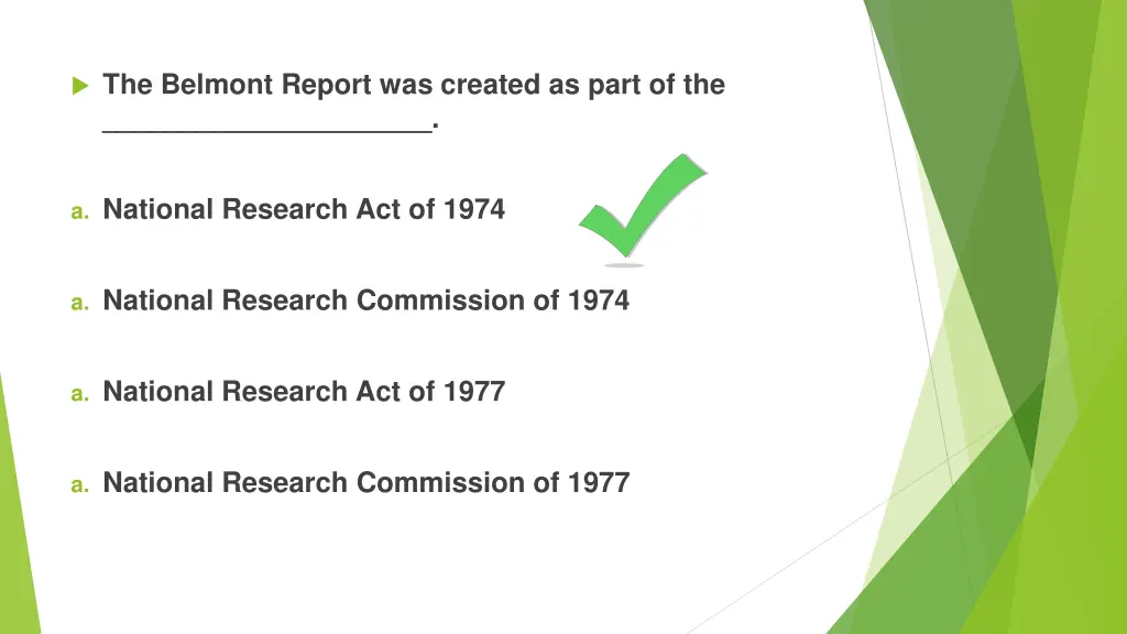 the belmont report was created as part of the