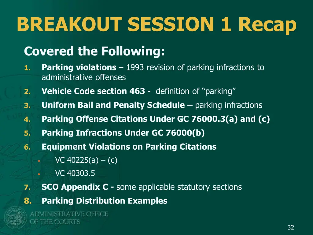 breakout session 1 recap