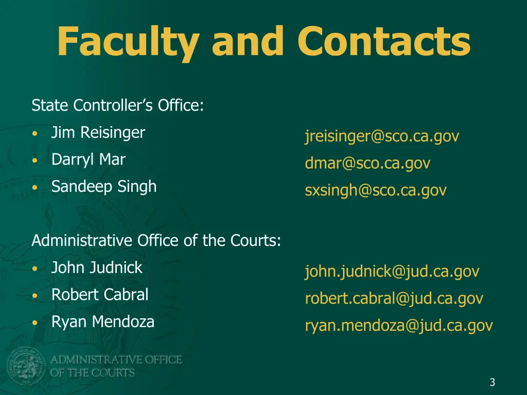 faculty and contacts