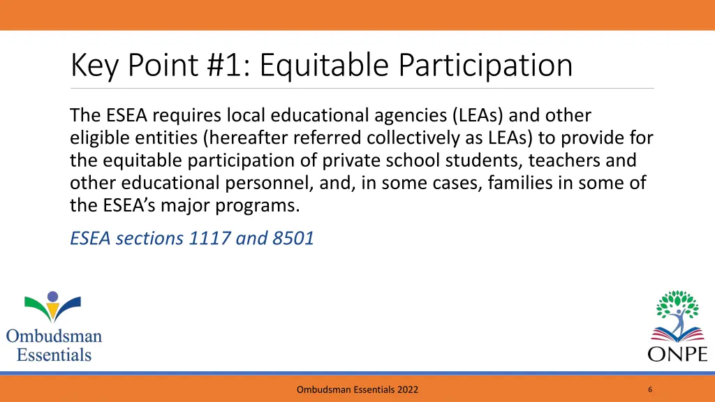 key point 1 equitable participation