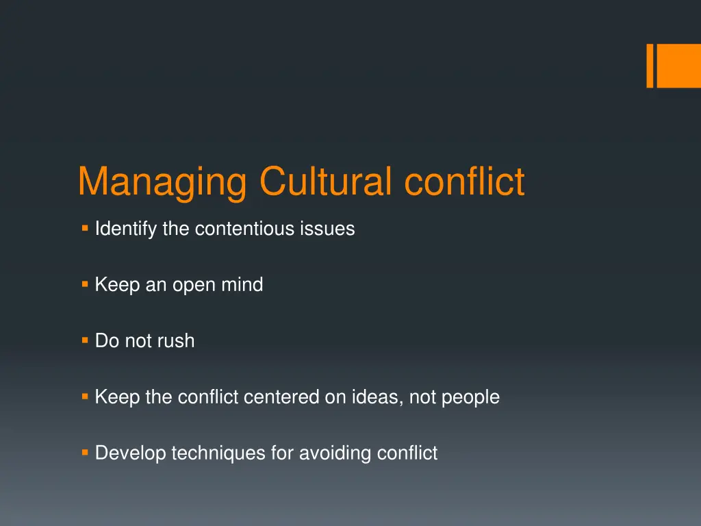 managing cultural conflict