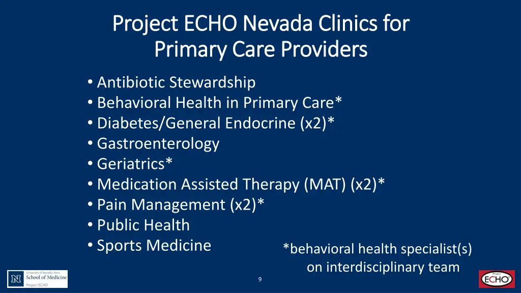 project echo nevada clinics for project echo