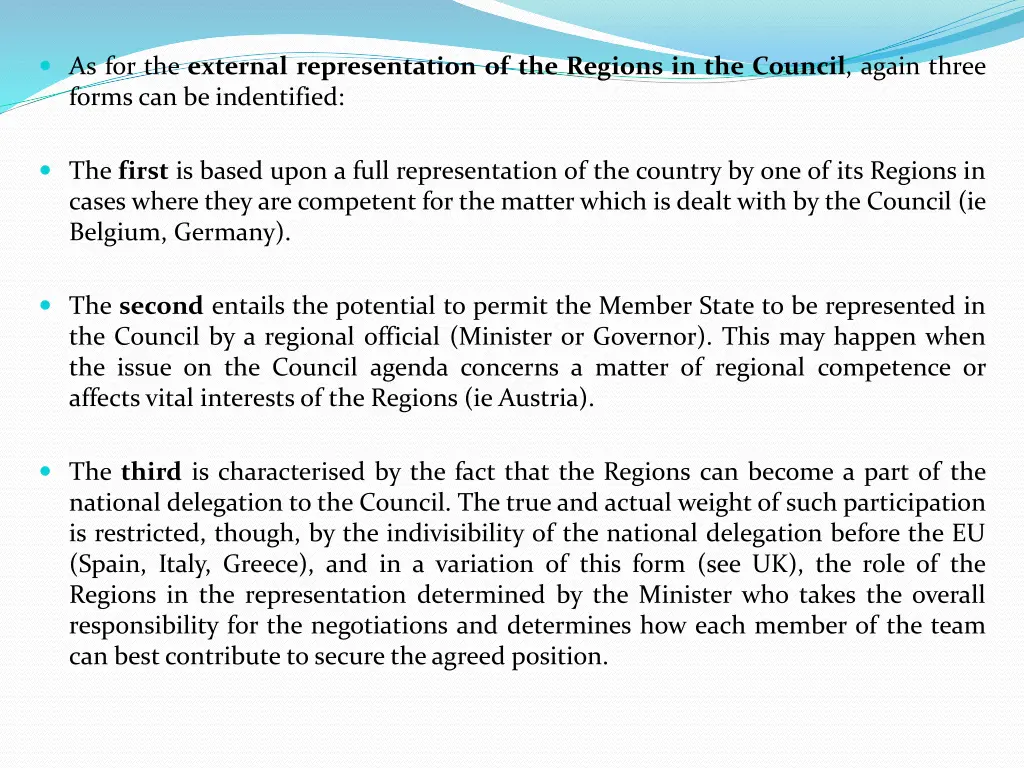 as for the external representation of the regions