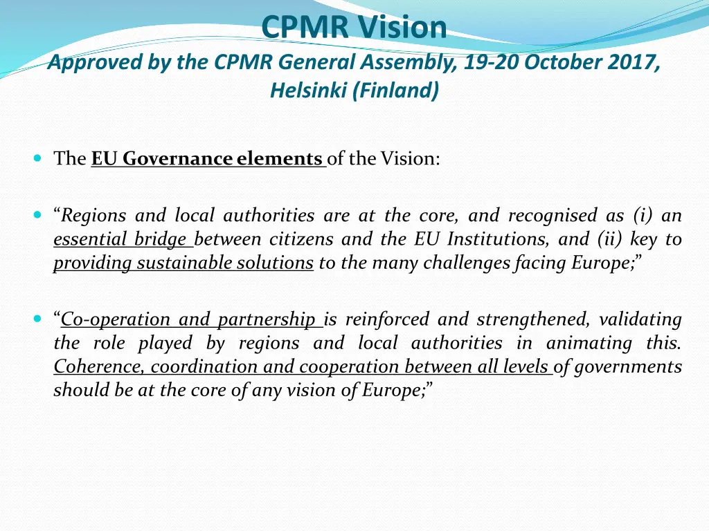 cpmr vision